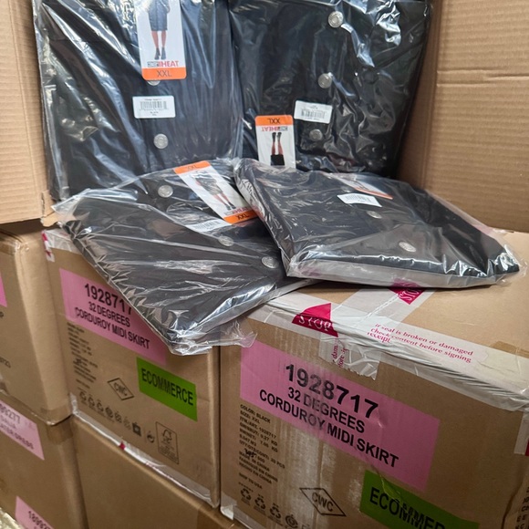 4 for $15 - 32 Degrees Heat Black Corduroy Midi Skirt Button Front XXL NWT - Picture 5 of 8